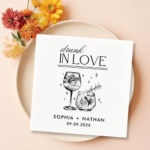 Drunk In Love Personalised Cocktail Wedding Napkin