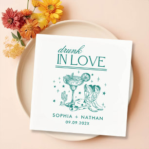 Drunk In Love Personalised Cowgirl Wedding Napkin