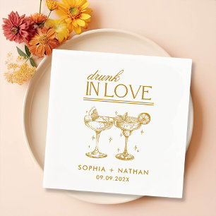 Drunk In Love Personalised Wine Glasses Wedding Na Napkin