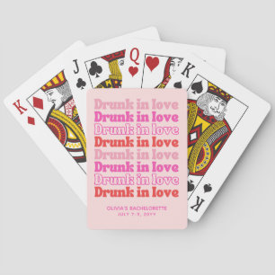 Drunk in Love Pool Party Bachelorette Party Playing Cards