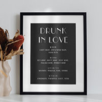 Drunk in Love Sign | Black Modern Wedding Drinks