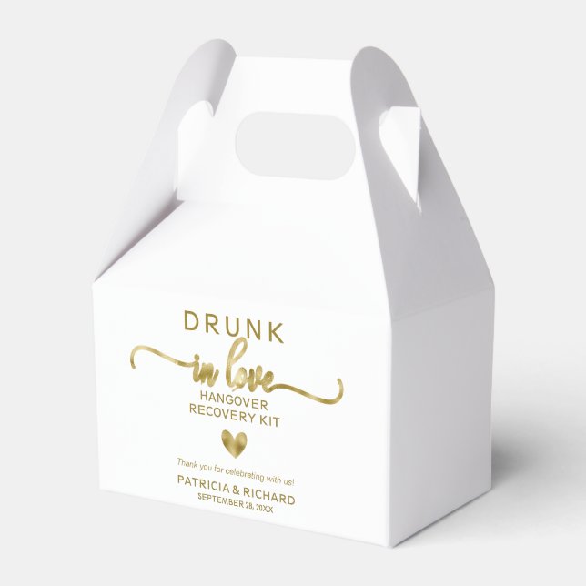 Drunk In Love Wedding Hangover Kit Favour Box (Front Side)