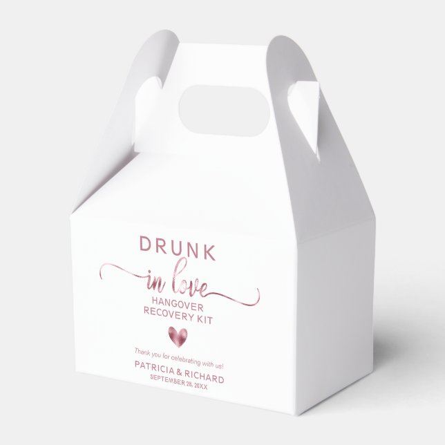 Drunk In Love Wedding Hangover Kit Favour Box (Front Side)
