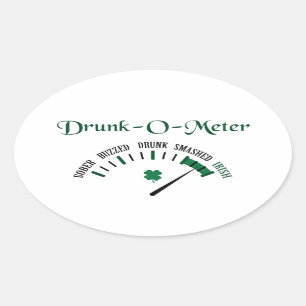 Drunk Metre Oval Sticker