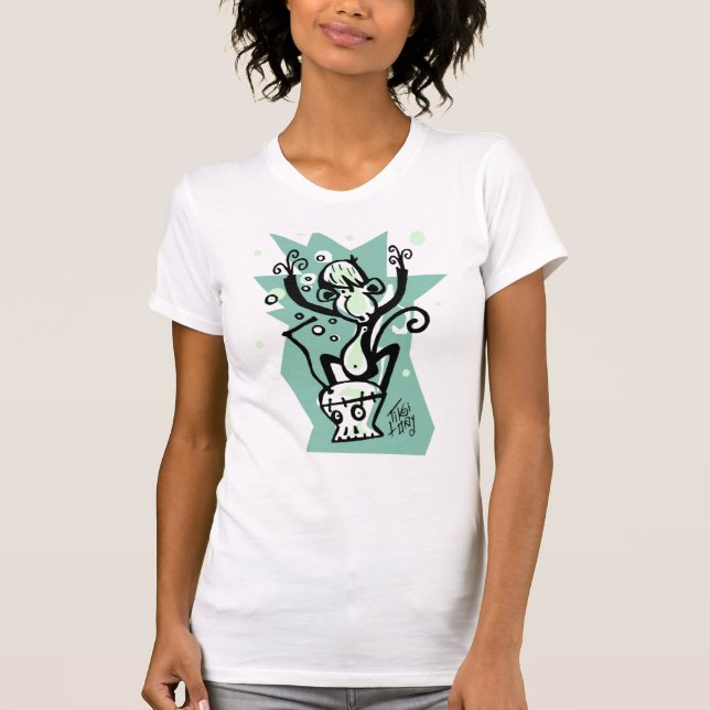 Drunk Monkey on Skull Tiki Mug T-Shirt (Front)