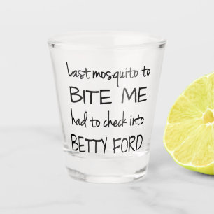 Drunk Mosquito Adult Beverage Humour Brush Quote Shot Glass