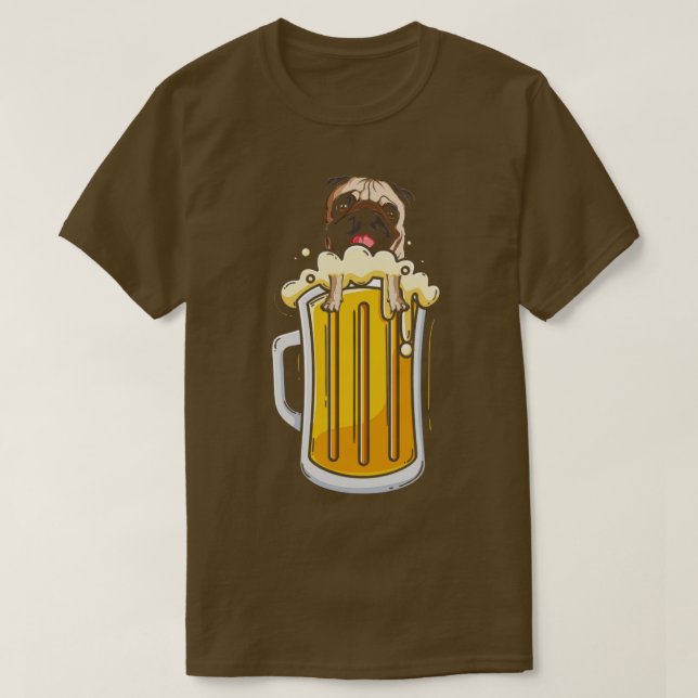 Drunk Pug Dog T-Shirt (Design Front)