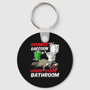 Drunk Raccoon In A Liquor Store Bathroom Funny Rac Key Ring