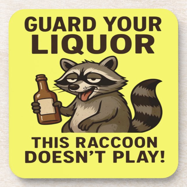 Drunk Racoon Coaster (Front)
