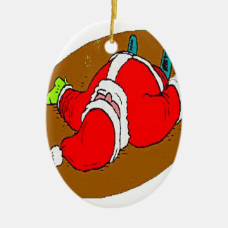 DRUNK SANTA CERAMIC TREE DECORATION