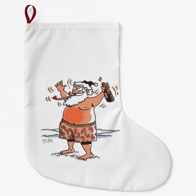 Drunk Santa Christmas stocking large (Front)