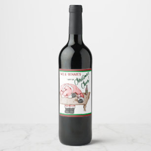 Drunk Santa Claus Wine Christmas Cheer Wine Label