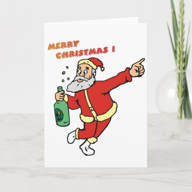 Drunk Santa Holiday Card (Front)
