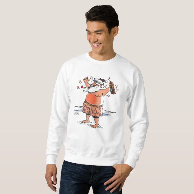 Drunk Santa men white sweatshirt (Front Full)