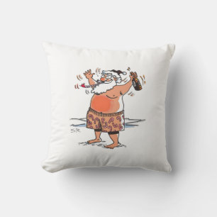 Drunk Santa square throw pillow