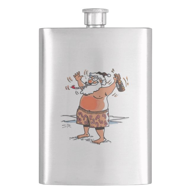 Drunk Santa stainless steel flask (Front)