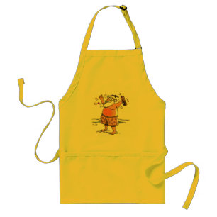 Drunk Santa standard yellow chef apron