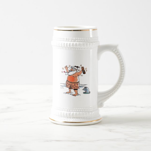 Drunk Santa w seal left hand stein gold trim (Right)