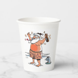 Drunk Santa w seal paper cups