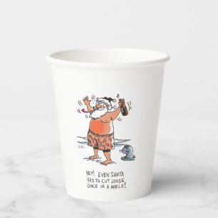 Drunk Santa w text paper cups
