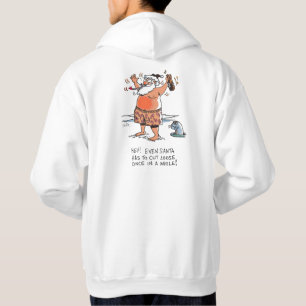 Drunk Santa white hooded sweatshirt back