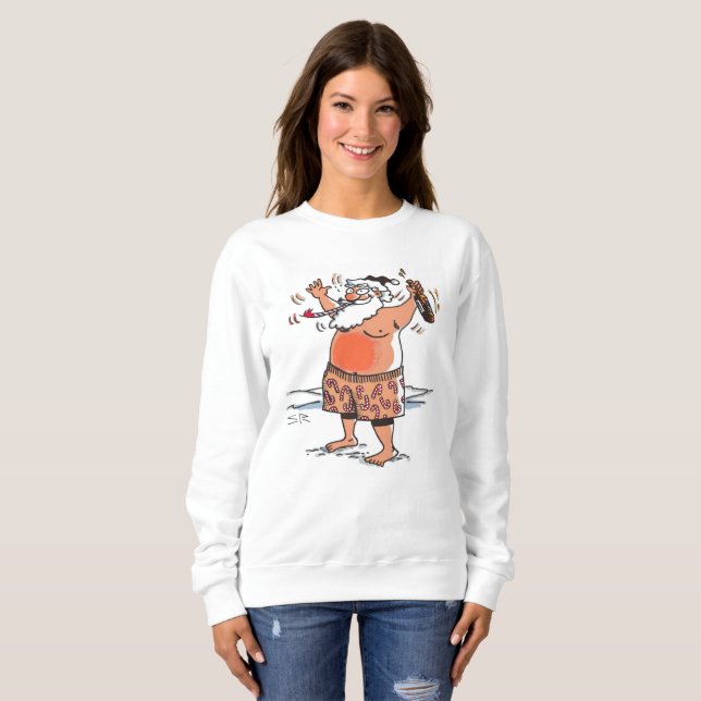 Drunk Santa women white sweatshirt (Front Full)