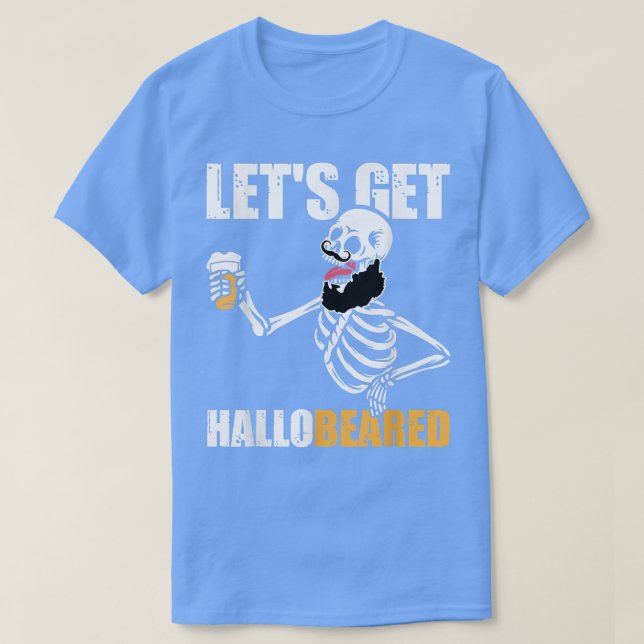 Drunk Skeleton Drinking Beer Costume Funny Hallowe T-Shirt (Design Front)