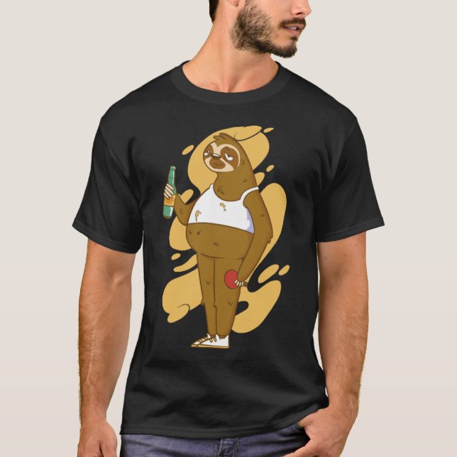 Drunk Sloth Beer Ping-pong Pullover Hoodie (Front)