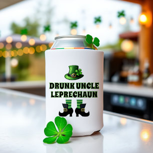 Drunk Uncle Leprechaun Funny St. Patrick's Day Can Cooler