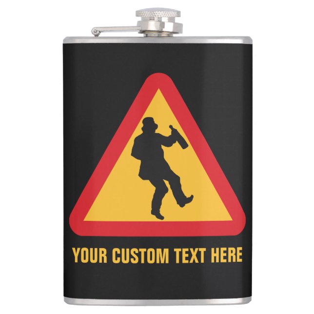 Drunk Warning custom flask (Front)