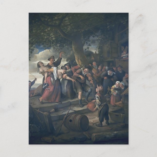 Drunk woman by Jan Steen Postcard (Front)