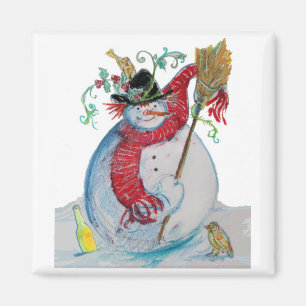 DRUNKED SNOWMAN MAGNET