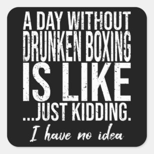 Drunken Boxing funny sports gift Square Sticker