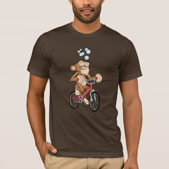 Drunken Monkey Riding Bicycle T-Shirt (Front)