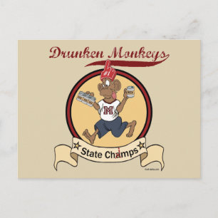 Drunken Monkeys Postcard