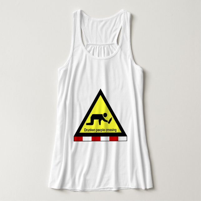 Drunken people crossing ⚠ Thai Sign ⚠ Singlet (Design Front)