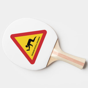 DRUNKEN PEOPLE CROSSING TRAFFIC SIGN PING PONG PADDLE