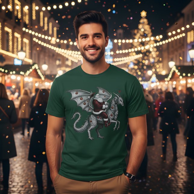 Drunken Santa Riding a Dragon T-Shirt (Creator Uploaded)