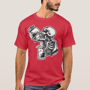 Drunken Skeleton Halloween Party Costume Trick Or T-Shirt