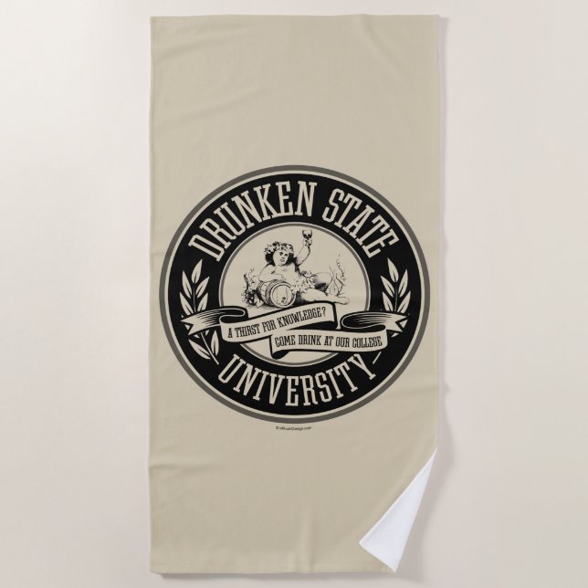 Drunken State University Beach Towel (Front)