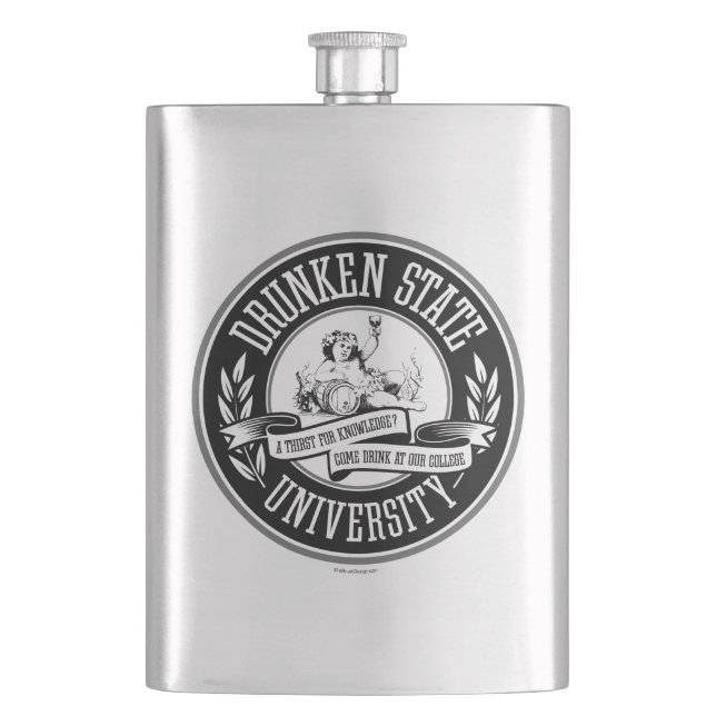 Drunken State University Hip Flask (Front)