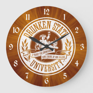 Drunken State University Large Clock