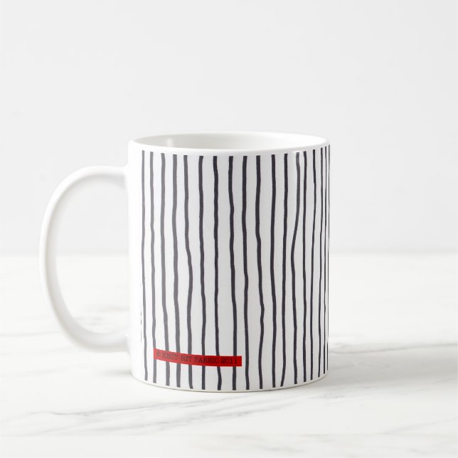 Drunken stripe - vertical. white - mug (Left)