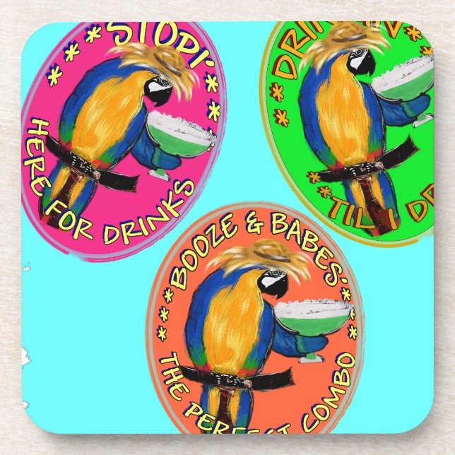 DRUNKIN PARROTS COASTER (Front)