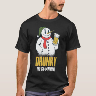 Drunky The Snowman Merry Drunk I'm Christmas  Xmas T-Shirt