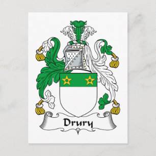 Drury Family Crest Postcard