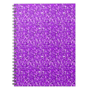 Druzy crystal - amethyst purple spiral notebook