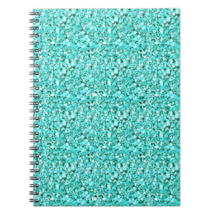 Druzy crystal - aquamarine blue spiral notebook