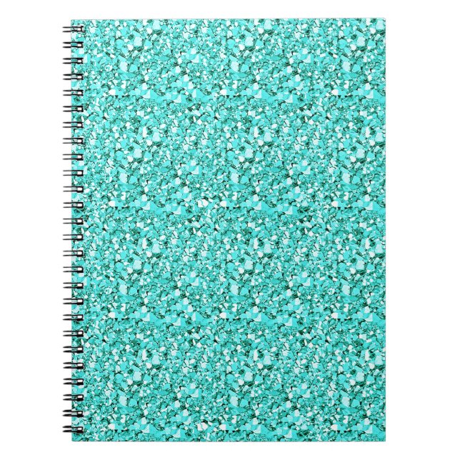 Druzy crystal - aquamarine blue spiral notebook (Front)