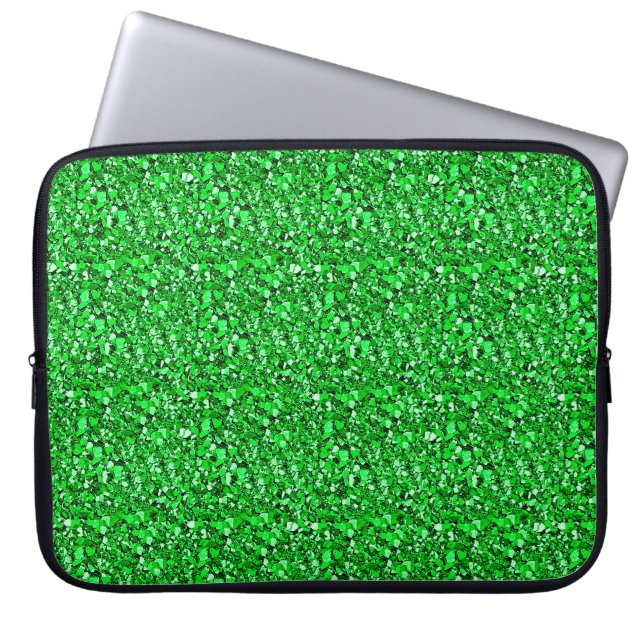 Druzy crystal - emerald green laptop sleeve (Front)